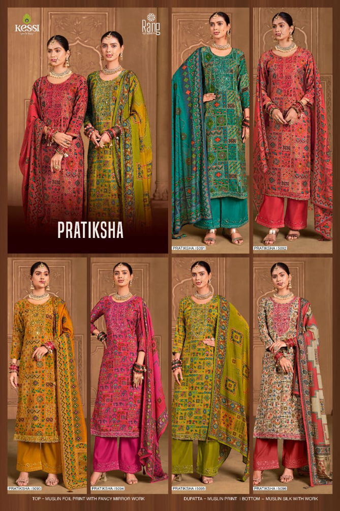 Pratiksha By Rang Muslin Foil Printed Dress Material Wholesale Shop In Surat